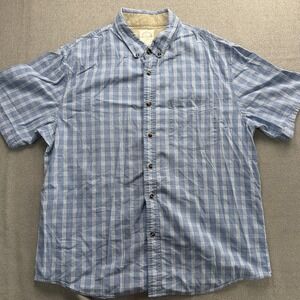 Dubinik Customized Version Plaid Short Sleeve Men's XL Blue